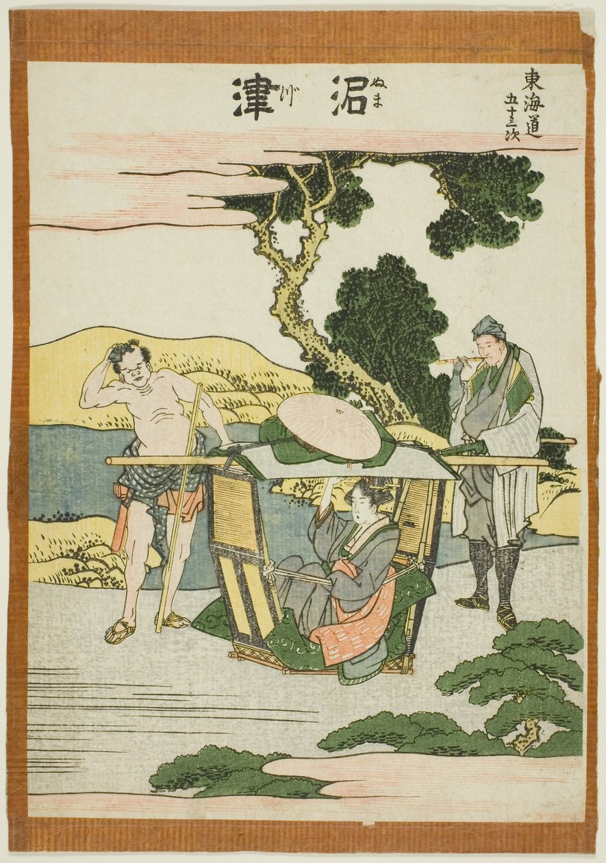 Numatsu, fra serien "Fifty-three Stations of the Tokaido (Tokaido gojusan tsugi)" av Katsushika Hokusai