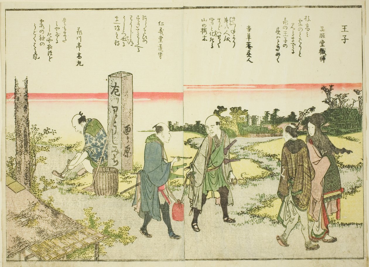 Oji, fra vol. 1 av den illustrerte boken "Fine Views of the Eastern Capital at a Glance (Toto shokei ichiran)" av Katsushika Hokusai