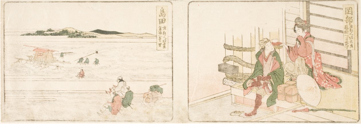 Okabe; Shimada av Katsushika Hokusai