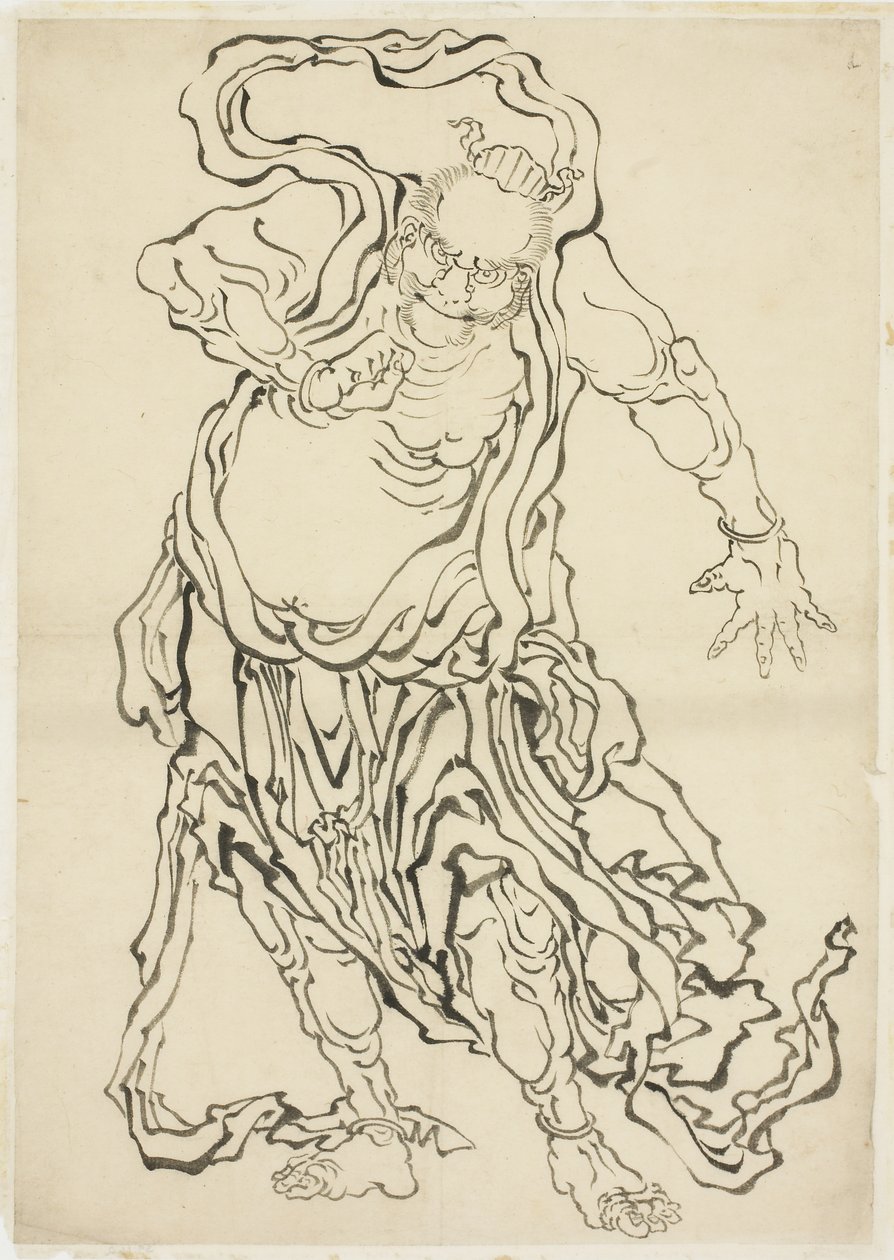 En av Nio (A Guardian), ca. 1815-1849 (blekk på papir) av Katsushika Hokusai