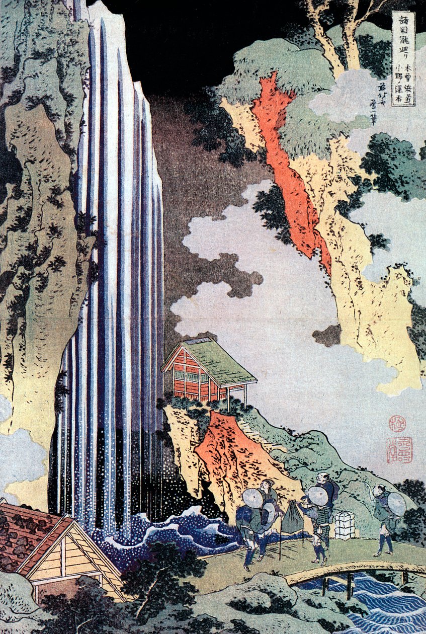 Ono-fossen langs Kisokaido, c1780-1849 av Katsushika Hokusai