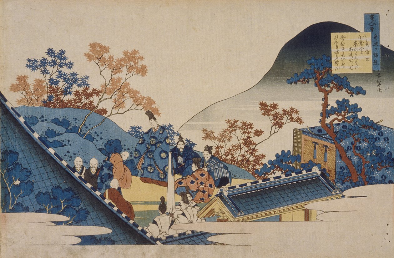 Dikt av Teishin Kō (Fujiwara no Tadahira) av Katsushika Hokusai