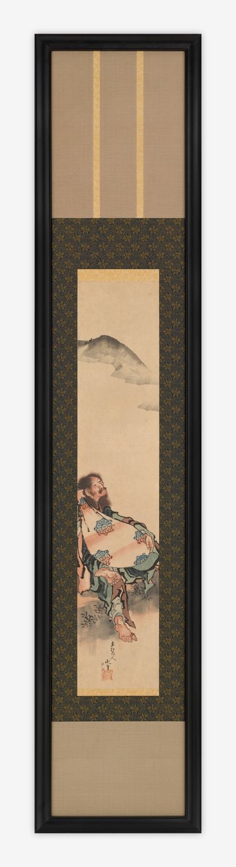 Poet Semimaru with His Lute in a Bag, Edo-periode, 1839. av Katsushika Hokusai