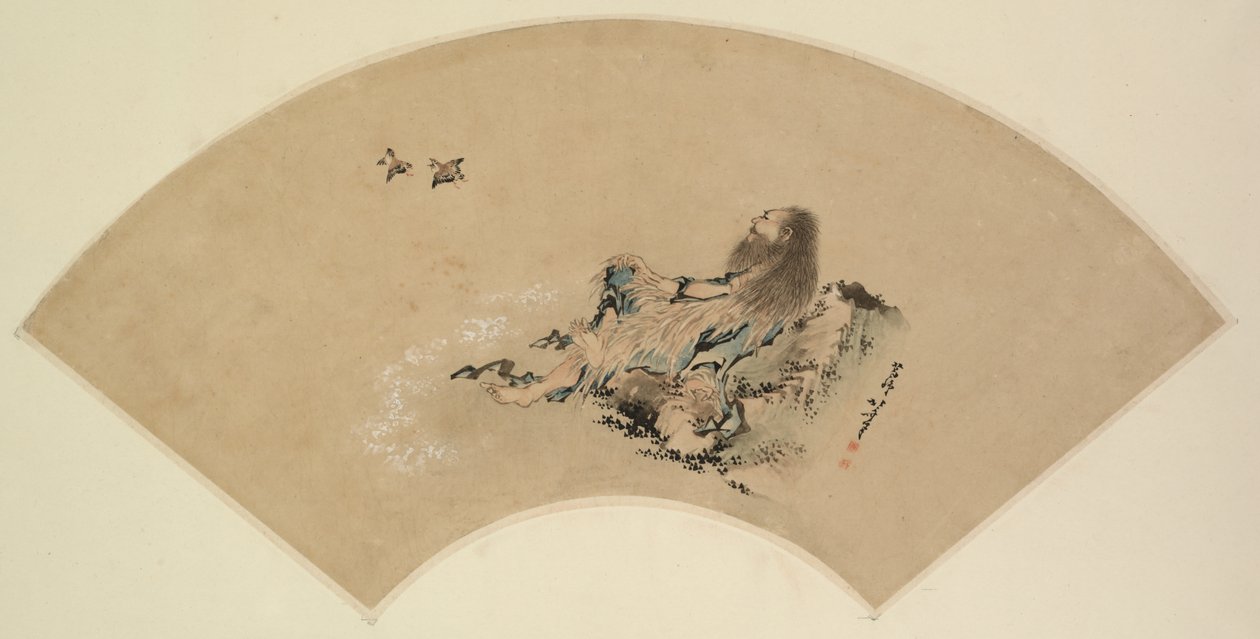 Risshi by the Sea Watching Birds, sent på 1700-tallet-1849. av Katsushika Hokusai
