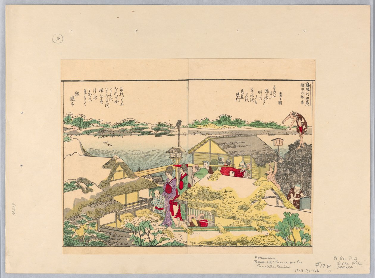 Scene ved Sumida-elven av Katsushika Hokusai