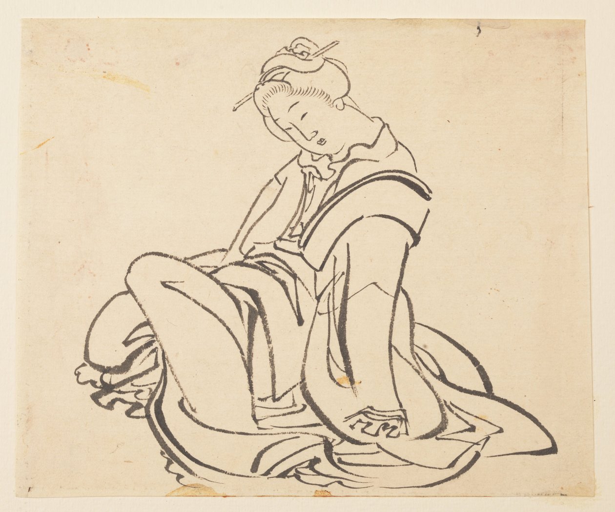Sittende kvinne av Katsushika Hokusai