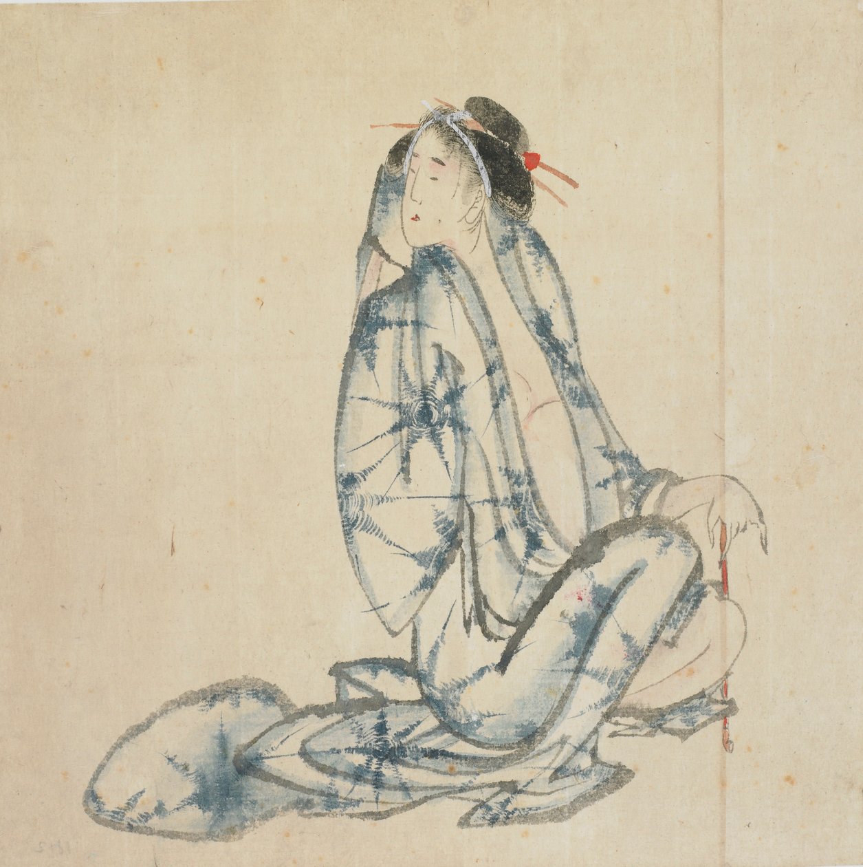 Sittende kurtisane, sent på 1700-tallet - begynnelsen av 1800-tallet. av Katsushika Hokusai
