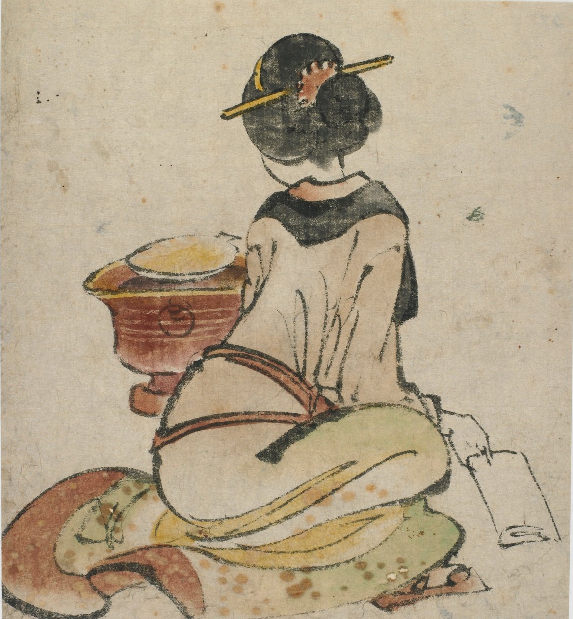 Sittende figur av en kvinne, sent på 1700-tallet - begynnelsen av 1800-tallet. av Katsushika Hokusai