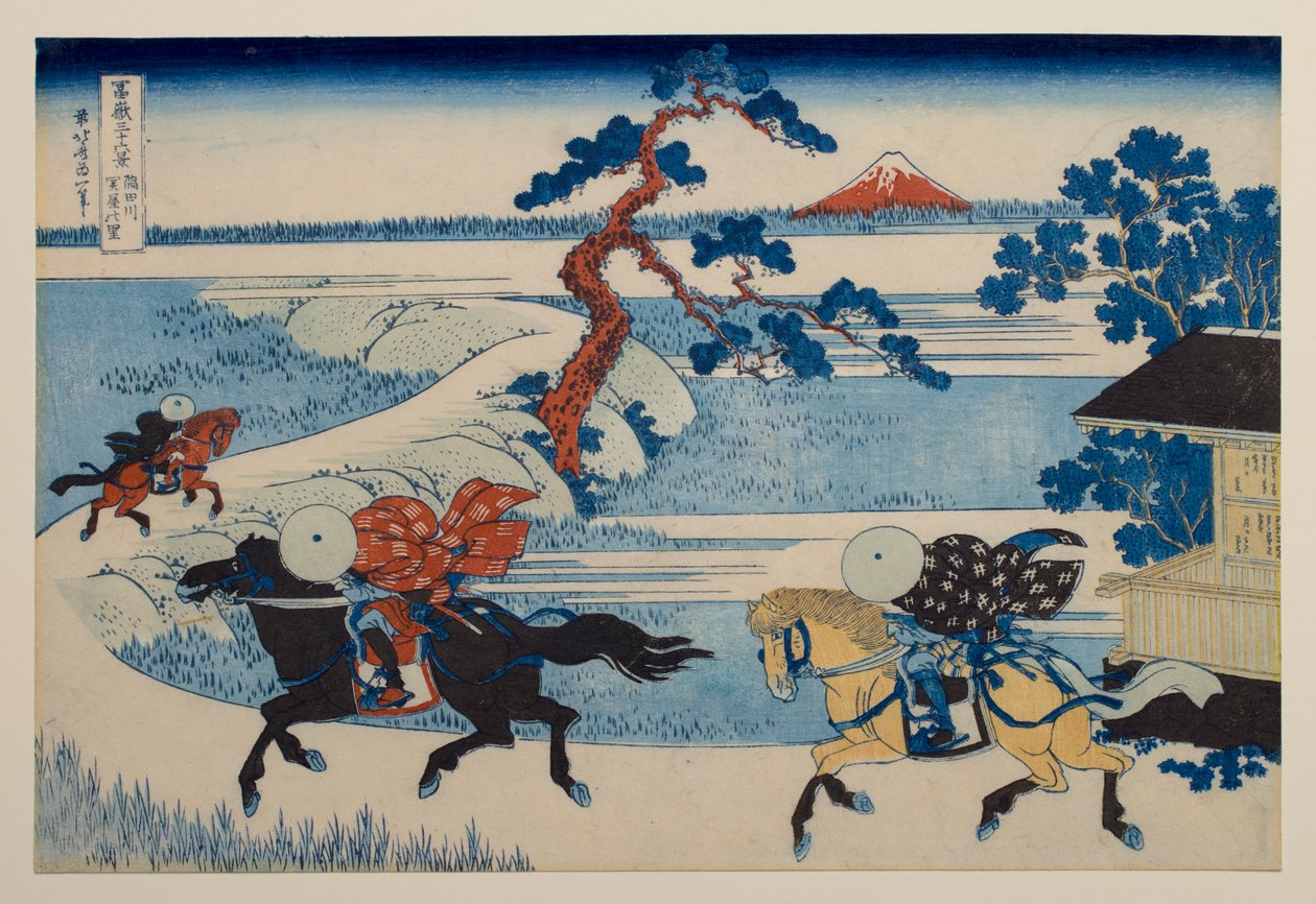 Landsbyen Sekiya ved Sumida-elven, fra serien «De tretti-seks utsiktene over Fuji-fjellet» av Katsushika Hokusai