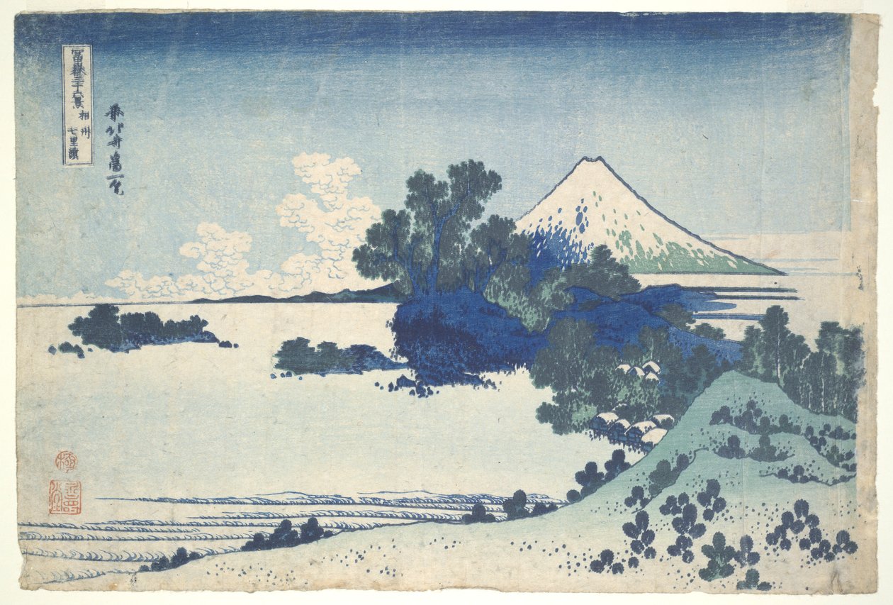 Shichiriga-hama i Sagami-provinsen, fra serien Thirty-six Views of Mount Fuji av Katsushika Hokusai