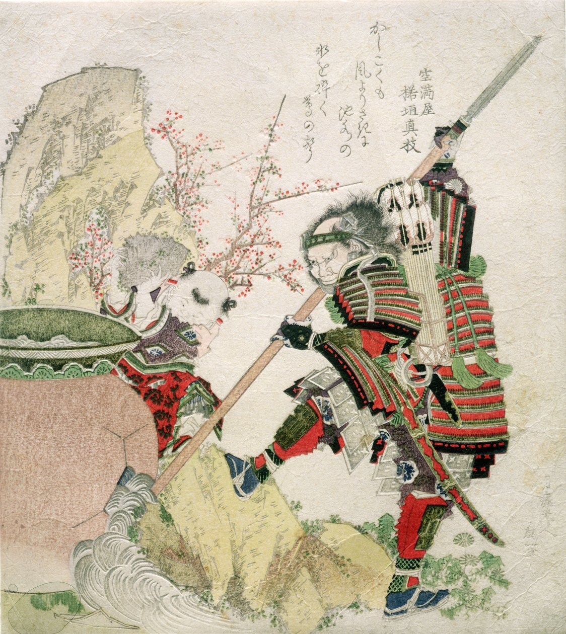 Sima Wengong (Shiba Onko) og Shinozuka, Lord of Iga (Shinozuka-iga-no-teami), 1821 (treblokkgravering) av Katsushika Hokusai