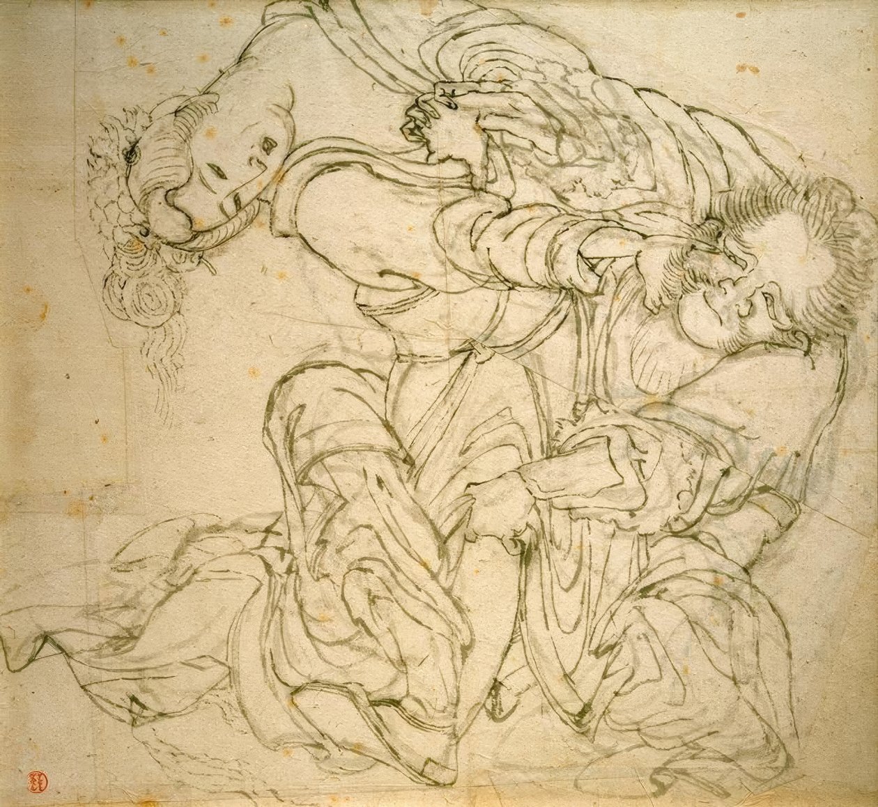 Soko kjemper med sin kone av Katsushika Hokusai