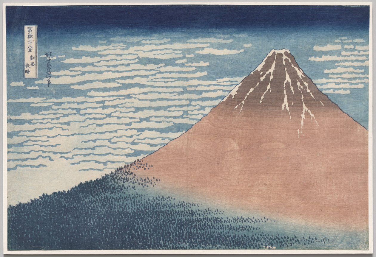 South Wind, Clear Sky, fra serien Thirty-six Views of Mount Fuji av Katsushika Hokusai