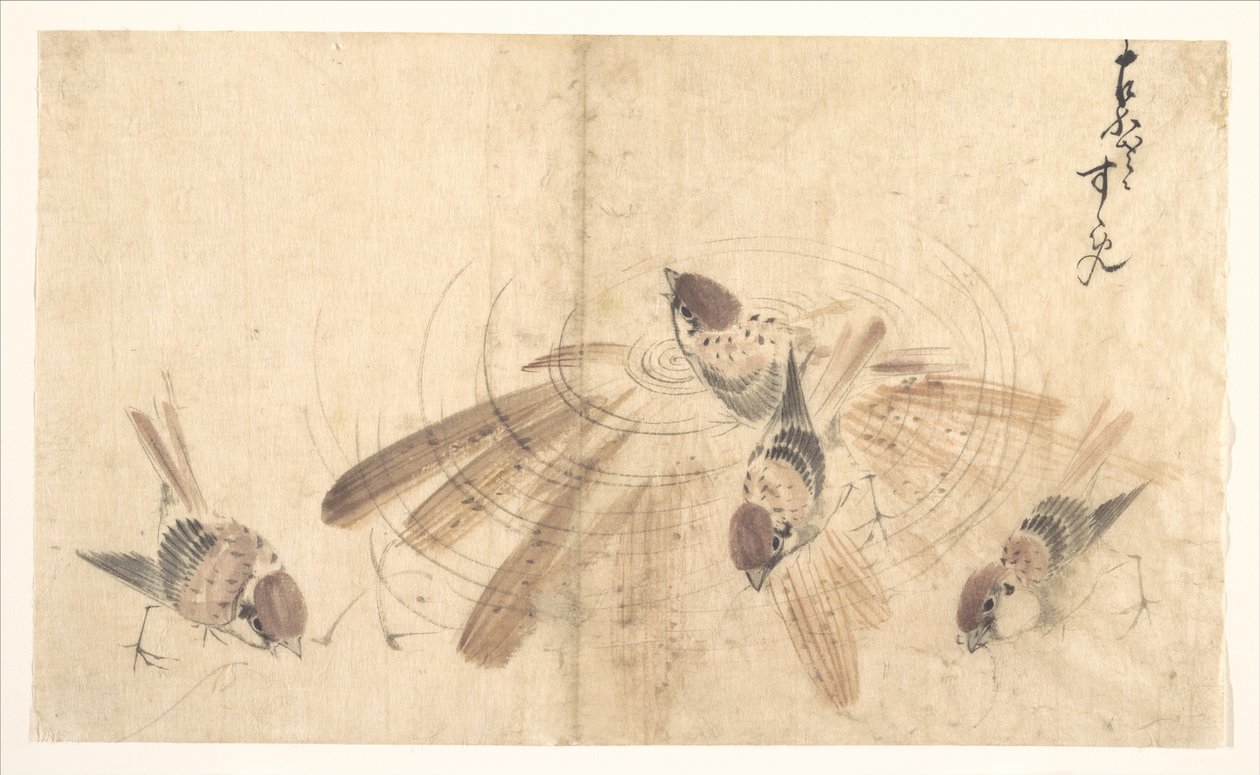 Spurver av Katsushika Hokusai