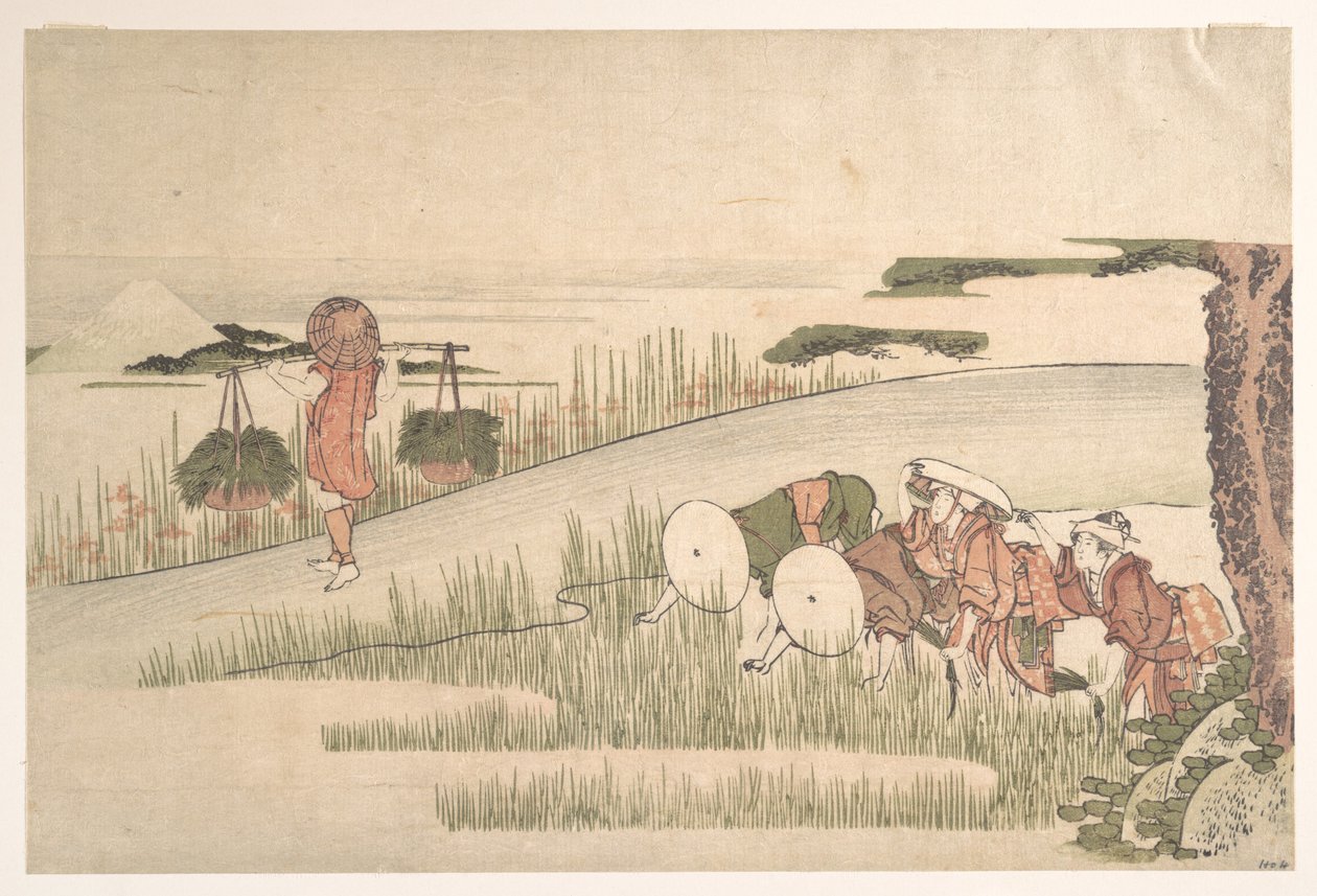 Vår i rismarkene av Katsushika Hokusai