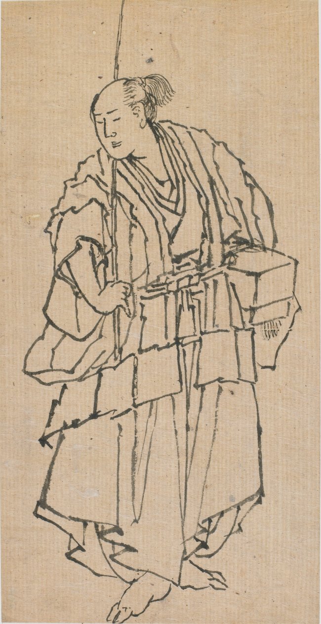 Stående figur av en mann, sent på 1700-tallet - begynnelsen av 1800-tallet. av Katsushika Hokusai
