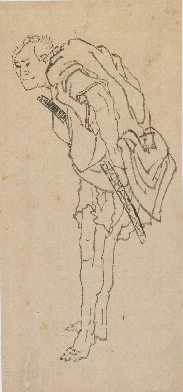 Stående mann, sent på 1700-tallet - begynnelsen av 1800-tallet. av Katsushika Hokusai