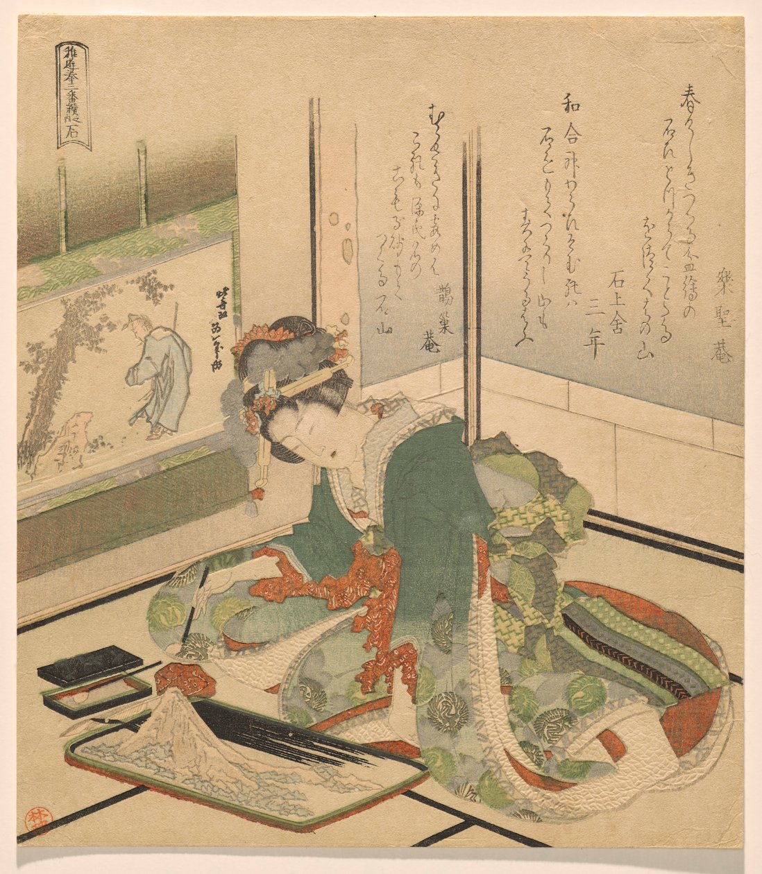 Stone, fra serien Three Children av Katsushika Hokusai