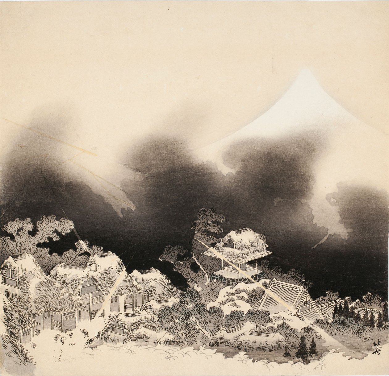 Storm i fjellene av Katsushika Hokusai
