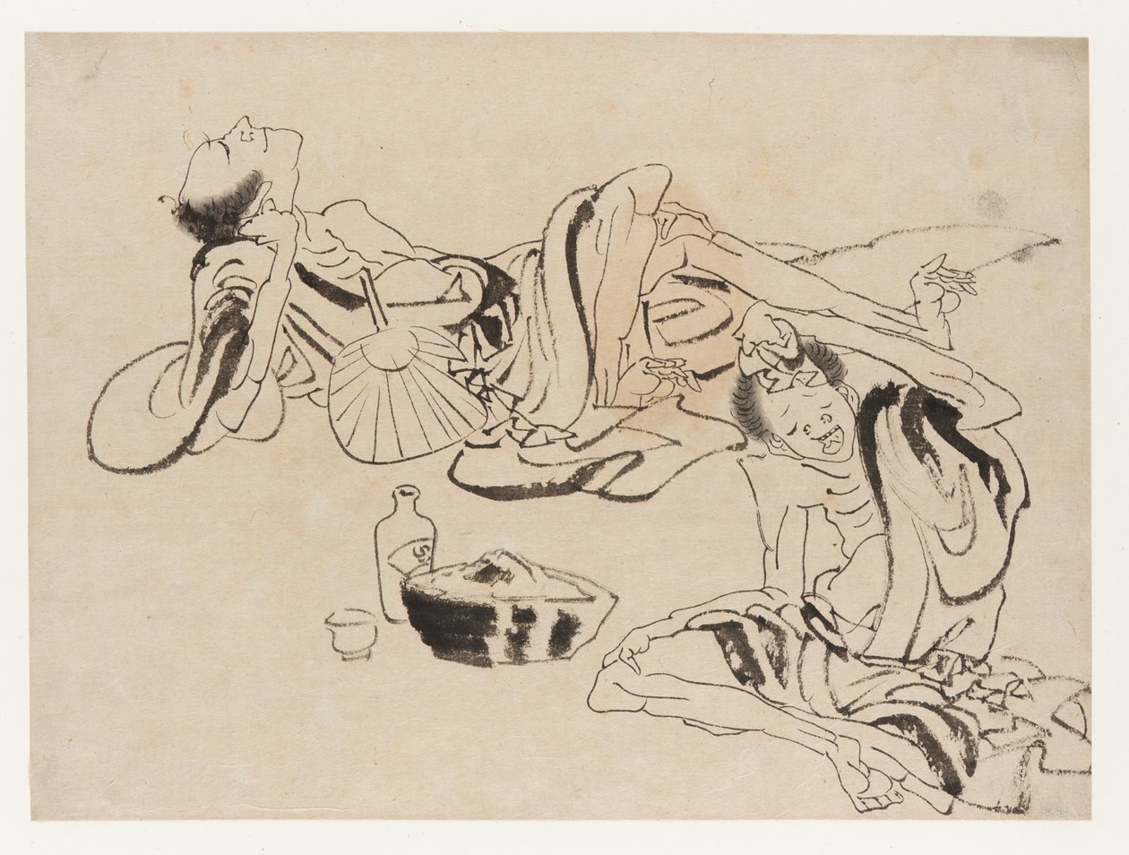Summer sake sippers, slutten av 1700-begynnelsen av 1800-tallet. av Katsushika Hokusai