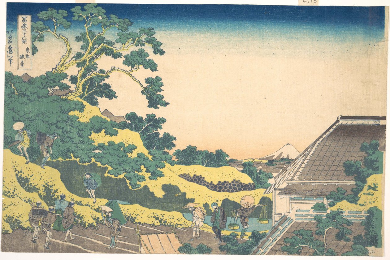Surugadai i Edo (Tōto Sundai), fra serien «De tretti-seks utsiktene over Fuji-fjellet» (Fugaku sanjūrokkei) av Katsushika Hokusai