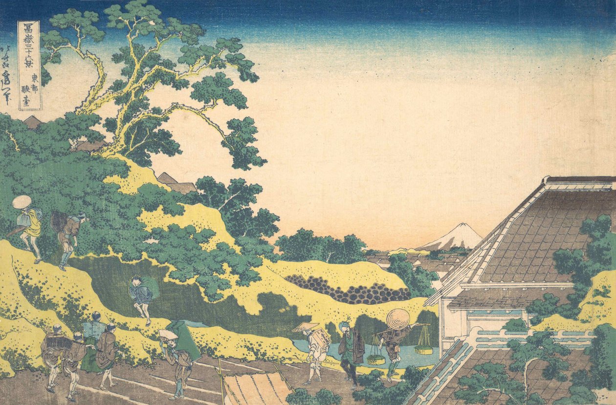 Surugadai i Edo Toto Sundai, fra serien Thirty-six Views of Mount Fuji Fug..., ca. 1830-32. av Katsushika Hokusai