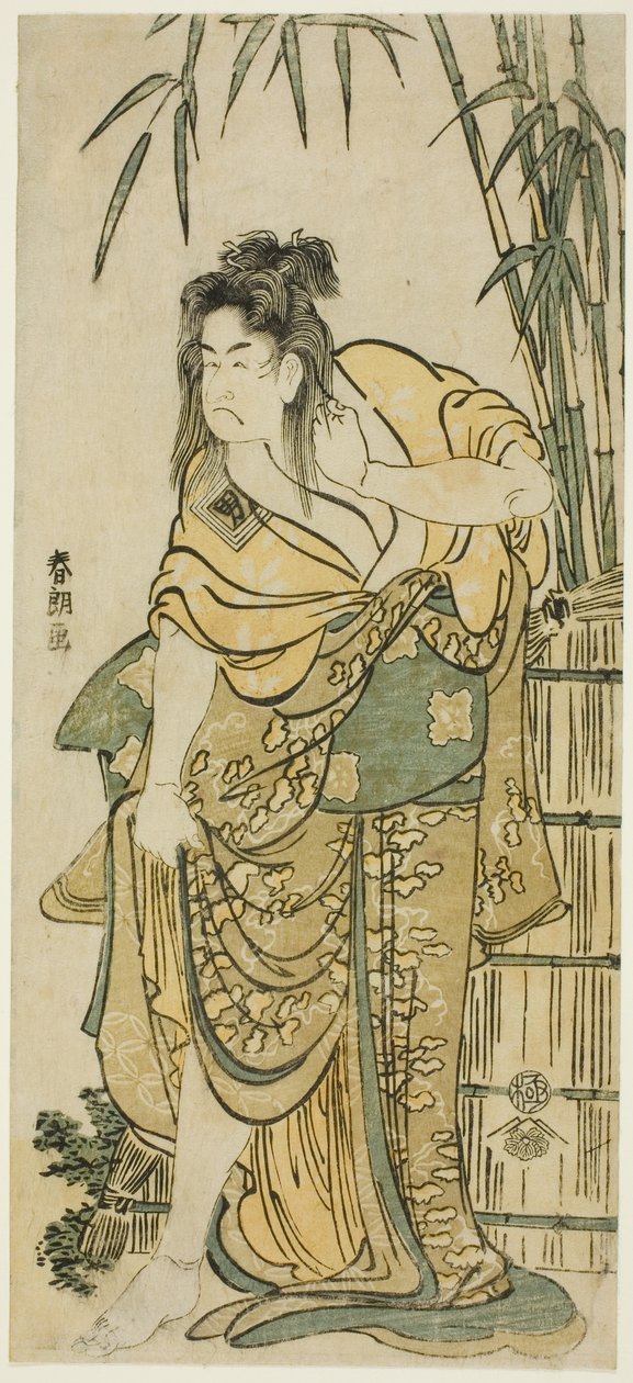 Skuespilleren Ichikawa Komazo som en kvinne med rufsete hår av Katsushika Hokusai