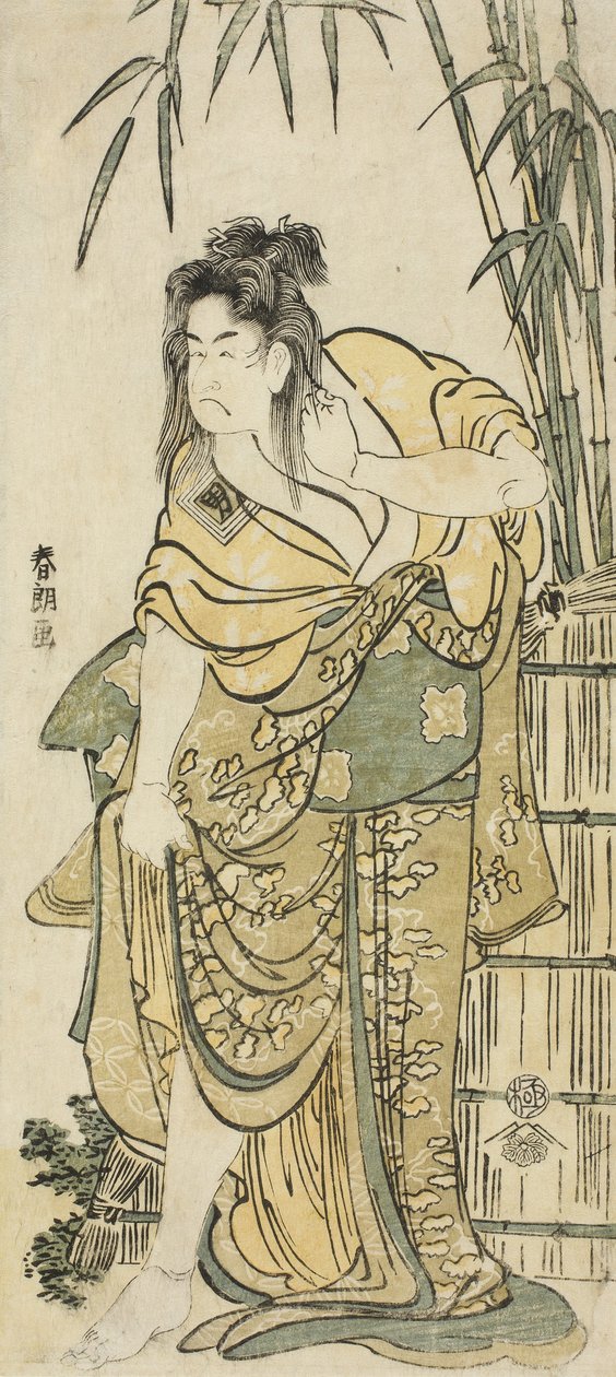 Skuespilleren Ichikawa Komazo som en kvinne med rufsete hår, ca. 1791 av Katsushika Hokusai