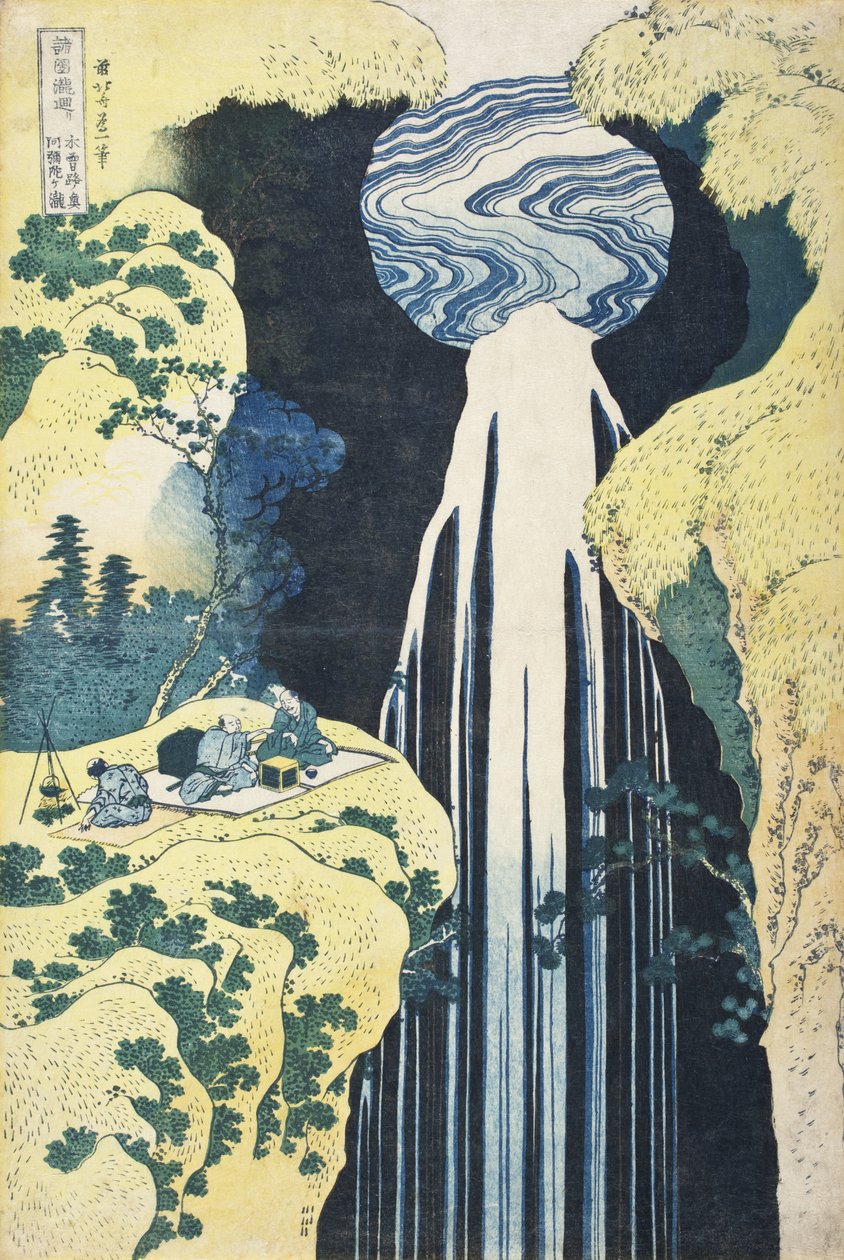 Amida-fossene i de ytterste delene av Kisokaidō-veien av Katsushika Hokusai