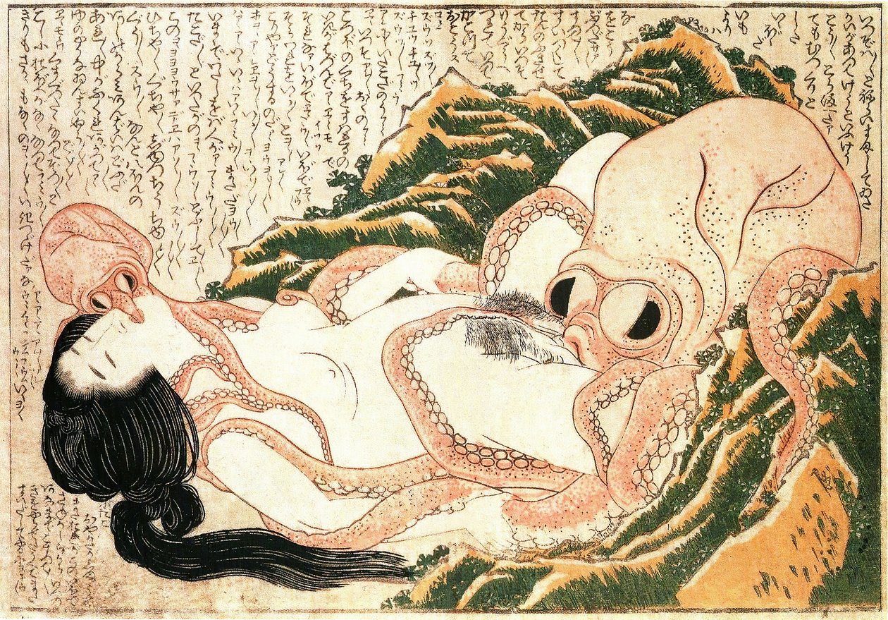 Drømmen om fiskernes kone av Katsushika Hokusai