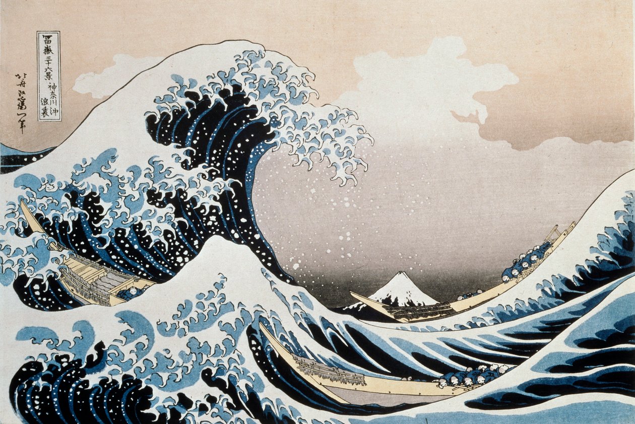 Den store bølgen utenfor kysten av Kanagawa, c1829-c1831 av Katsushika Hokusai