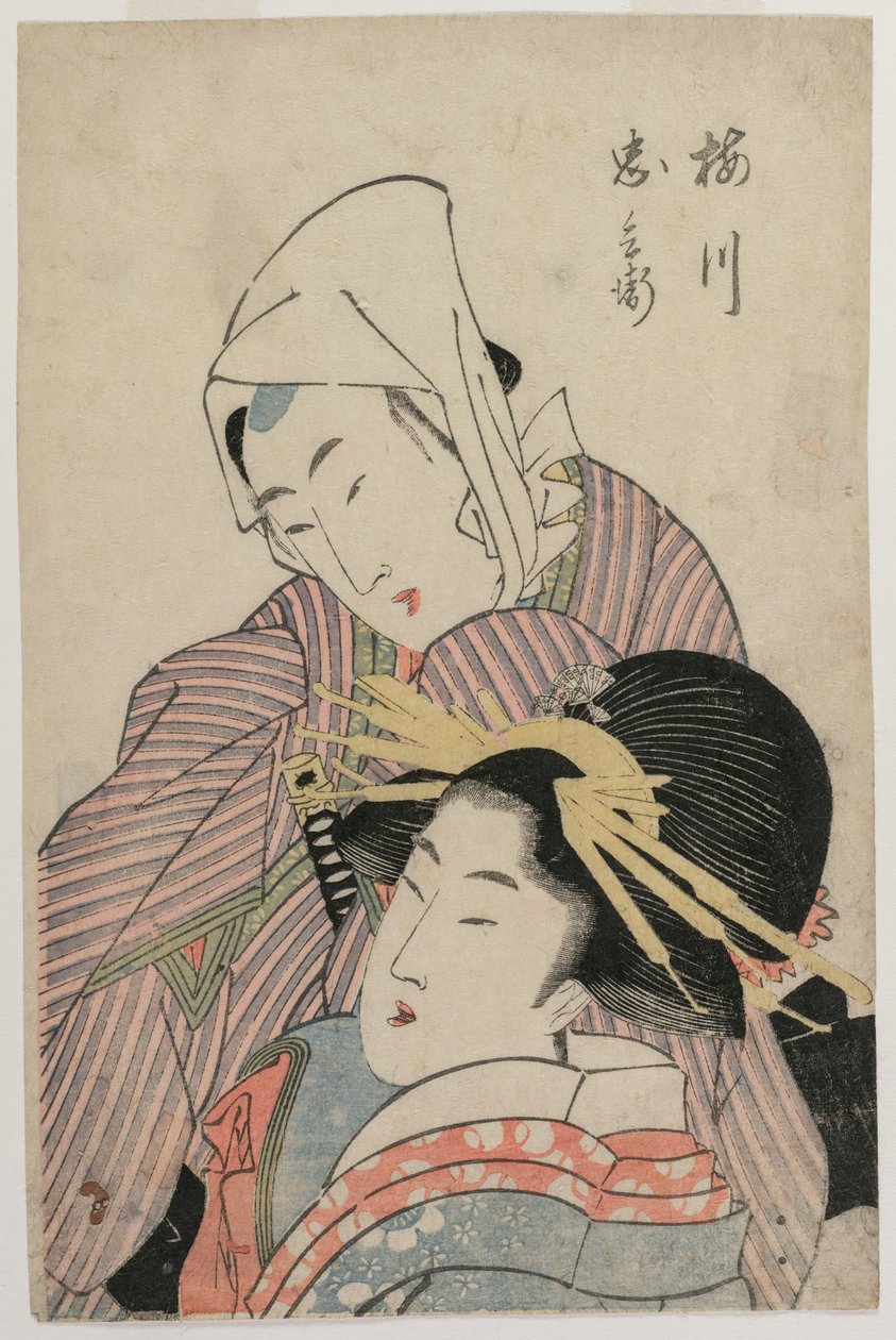 The Lovers Umegawa og Chubei av Katsushika Hokusai
