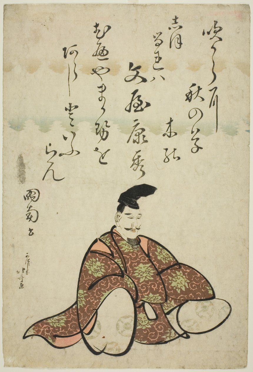 Poeten Bunya no Yasuhide, fra serien Six Immortal Poets (Rokkasen) av Katsushika Hokusai