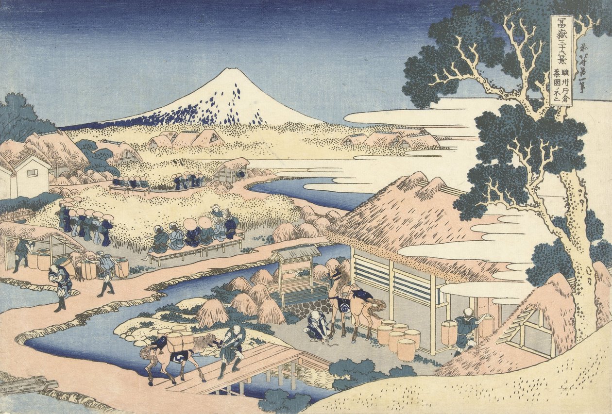Teplantasjen i Katakura i Suruga-provinsen, ca. 1830 (treblokktrykk) av Katsushika Hokusai