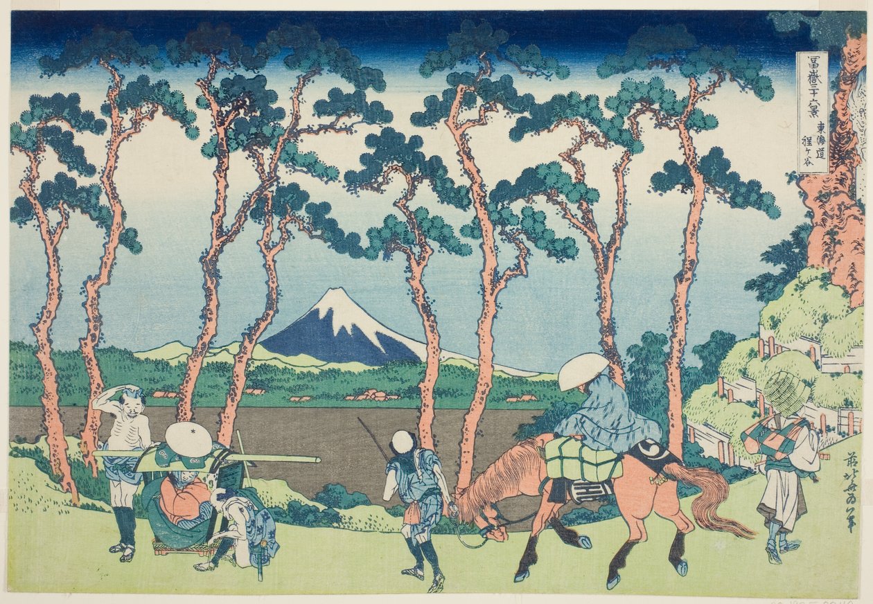 Tokaido Hodogaya, from the series "Thirty-six Views of Mount Fuji (Fugaku sanjurokkei)" av Katsushika Hokusai