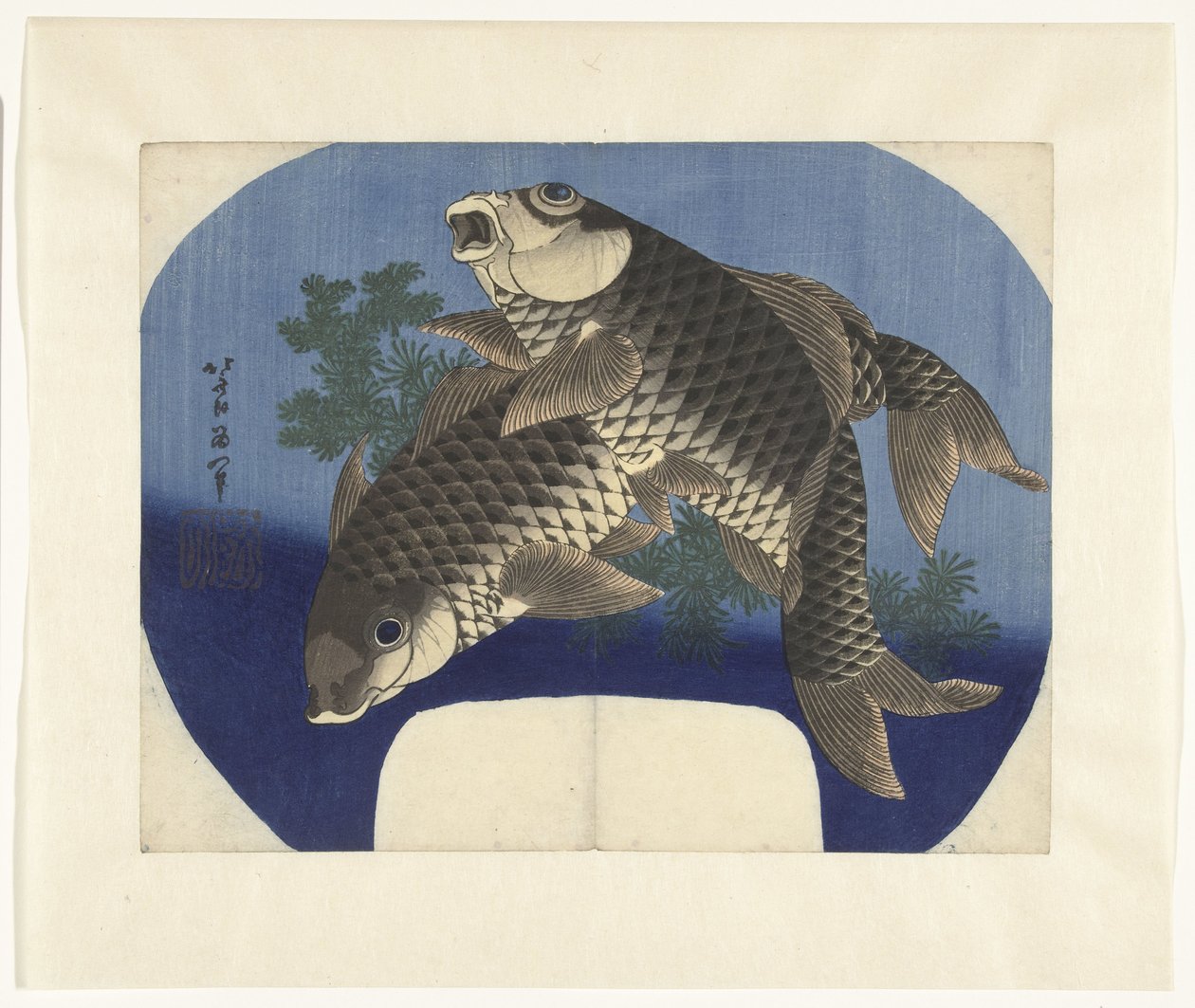 To karper av Katsushika Hokusai