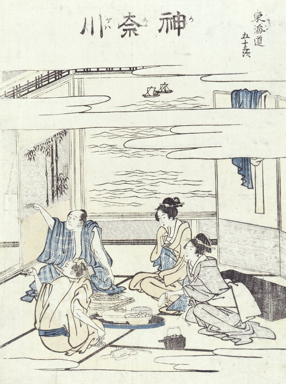 To par i et interiør (treblokktrykk) av Katsushika Hokusai