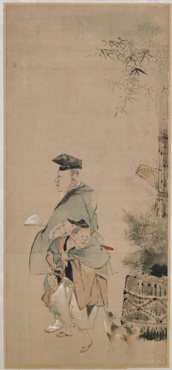 To entertainere som rusler på det nye året, Edo-perioden, ca. 1798-1801. av Katsushika Hokusai