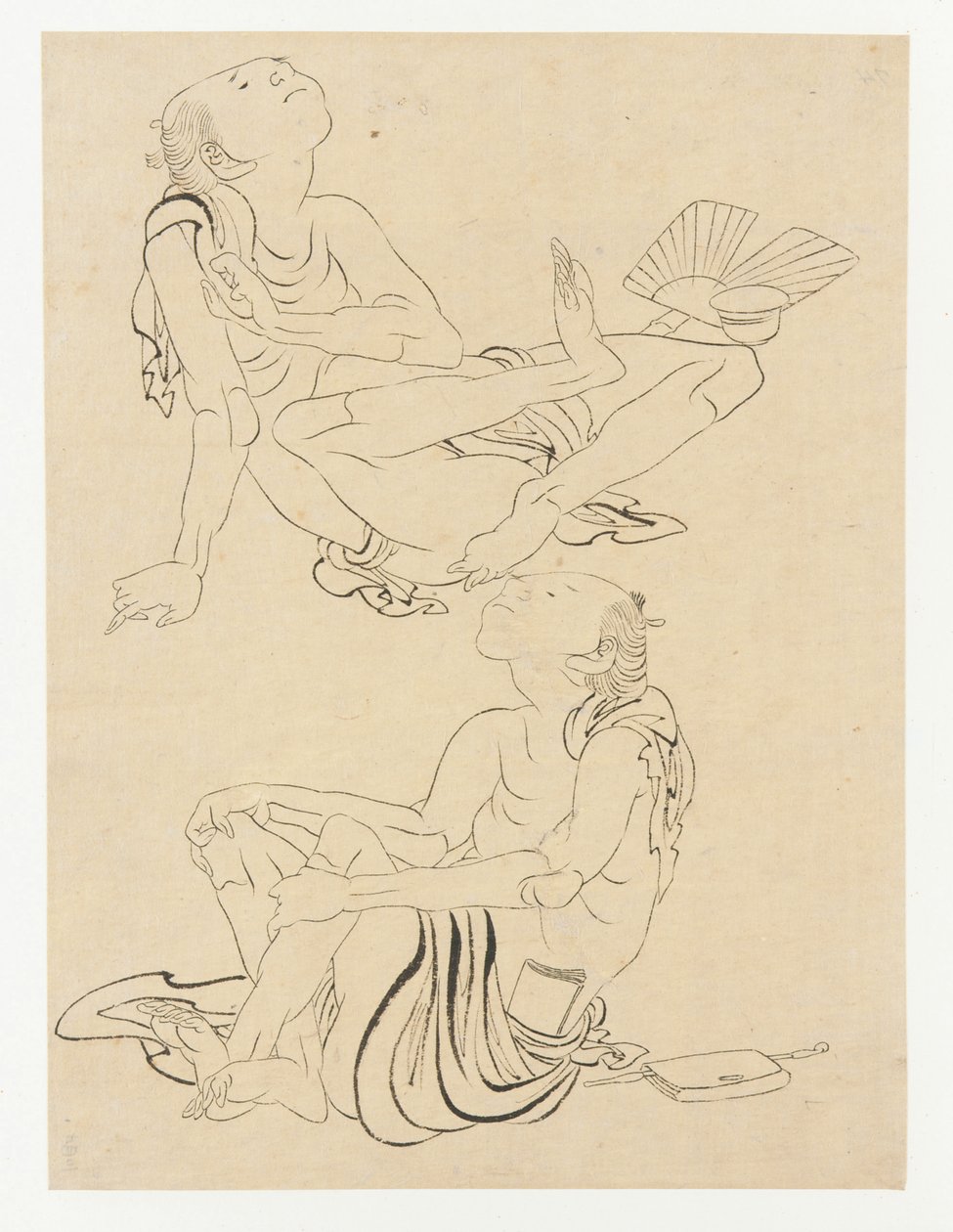 To menn slapper av om sommeren, Edo-perioden, 1800-tallet. av Katsushika Hokusai