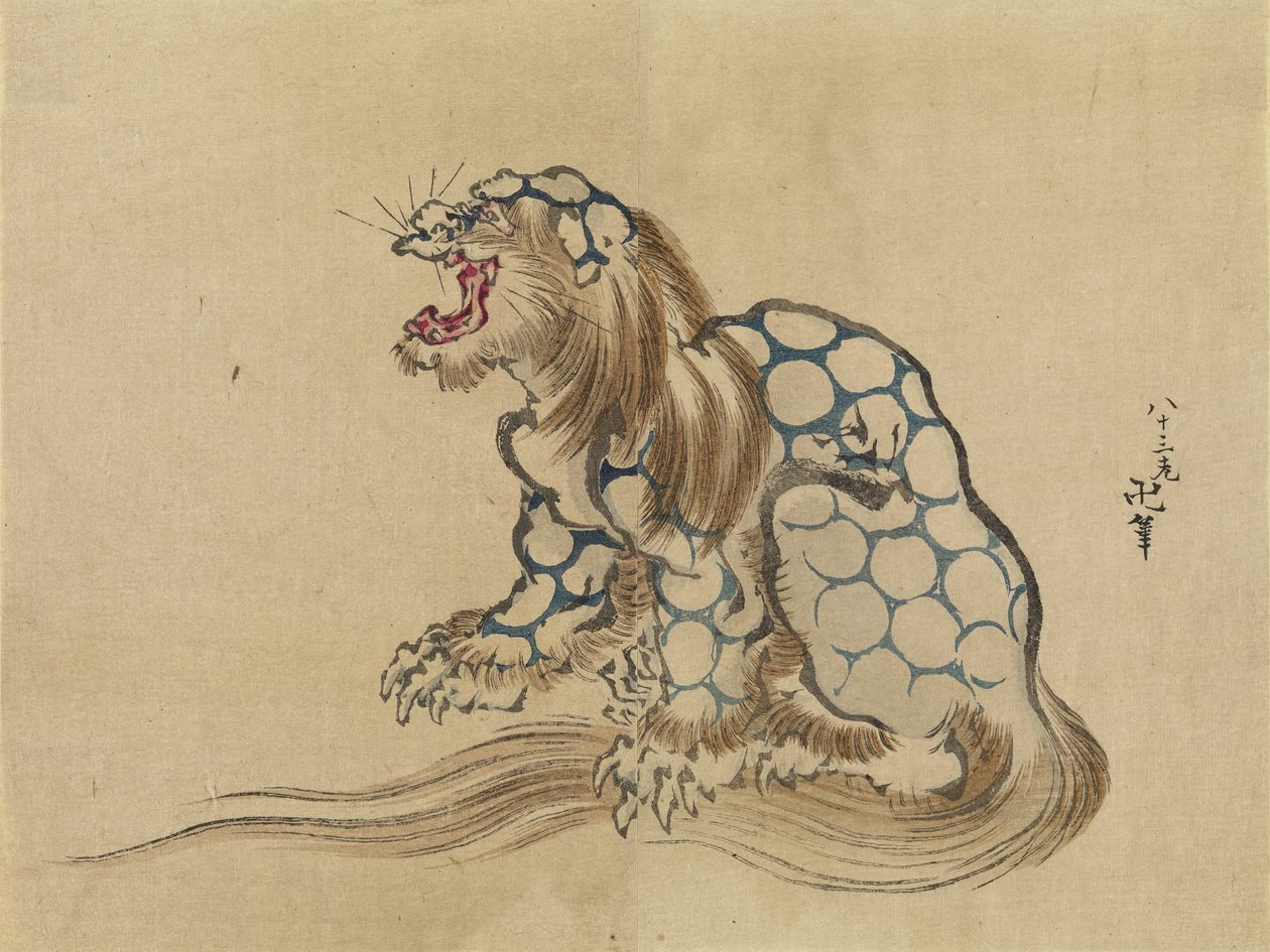 Uten tittel, c. 1890 (treblokktrykk, blekk og farge på papir) av Katsushika Hokusai