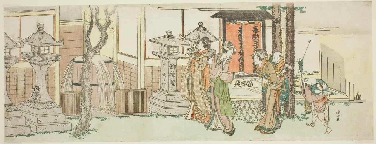 Besøker Oji Inari-helligdommen av Katsushika Hokusai