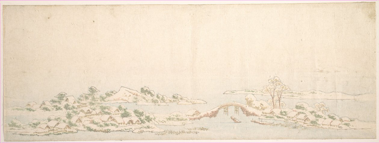 Vinterlandskap av Katsushika Hokusai