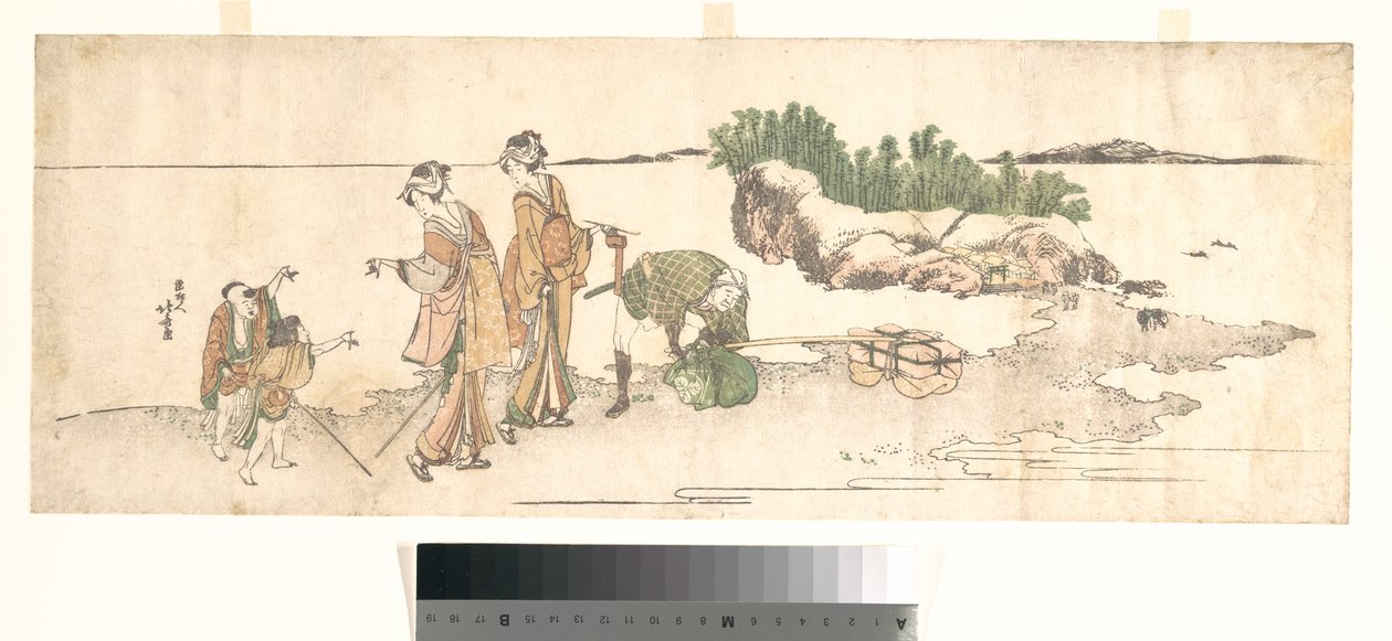 Kvinner i et landskap av Katsushika Hokusai