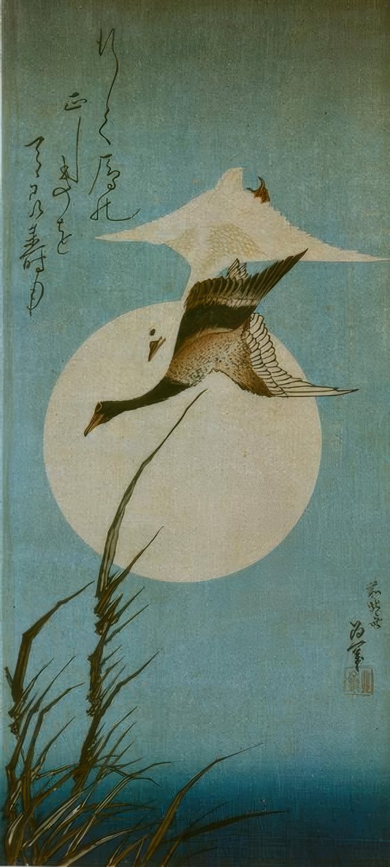 To villgjess av Katsushika Hokusai