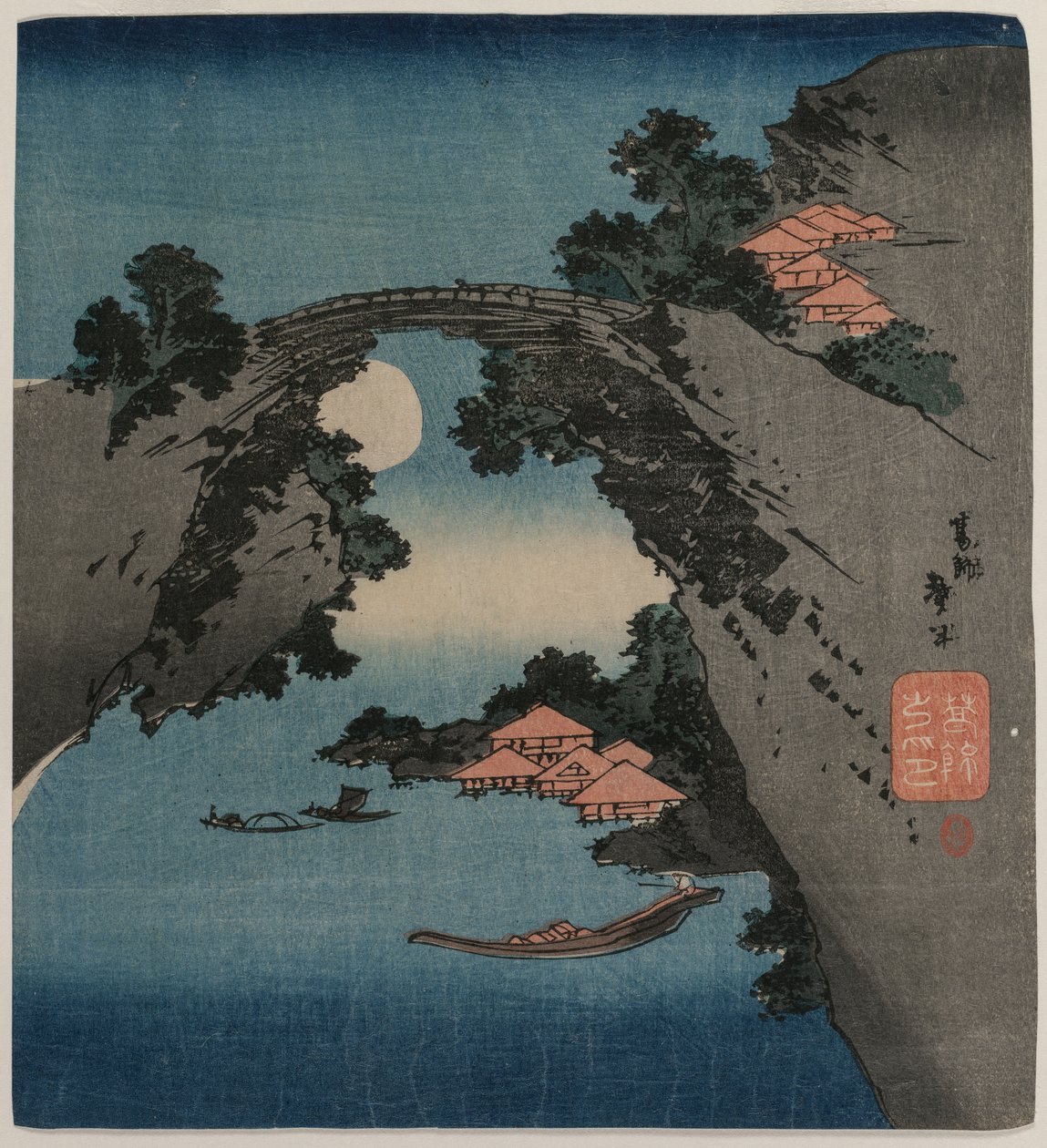 Monkey Bridge, tidlig på 1830-tallet. av Katsushika Taito II