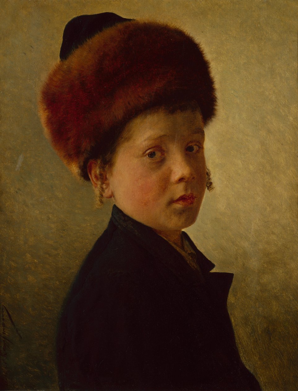 Portrett av en ung gutt (olje på lerret) av Kaufmann Isidor