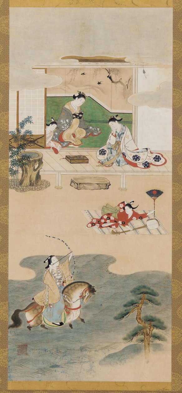 Yoichi av aubergine, Edo-perioden, 1615-1868. av Kawamata Tsuneyuki