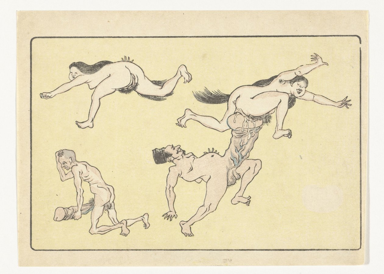 Kopulerer mann og kvinne The Big Tail (serietittel) av Kawanabe Kyosai