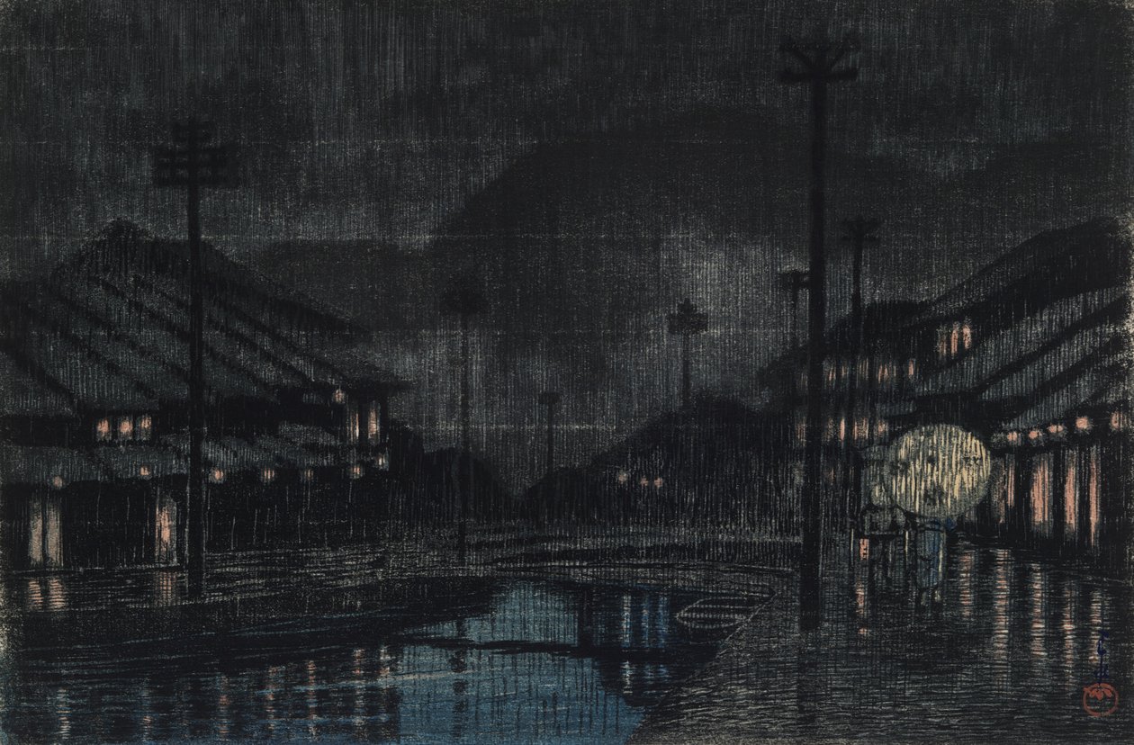 Artist G Line-medlem Tajima Kinosaki av Kawase Hasui