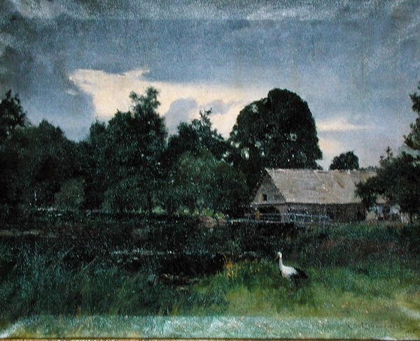 Landskap med en stork av Kazimierz Alchimowicz